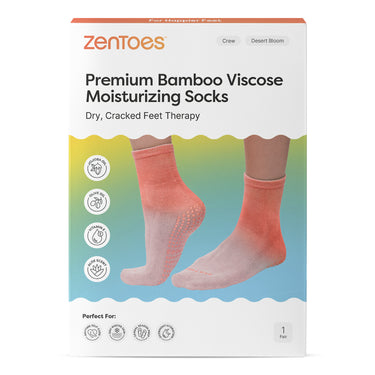 Bamboo Viscose Blend Moisturizing Socks with Anti Slip Grippers